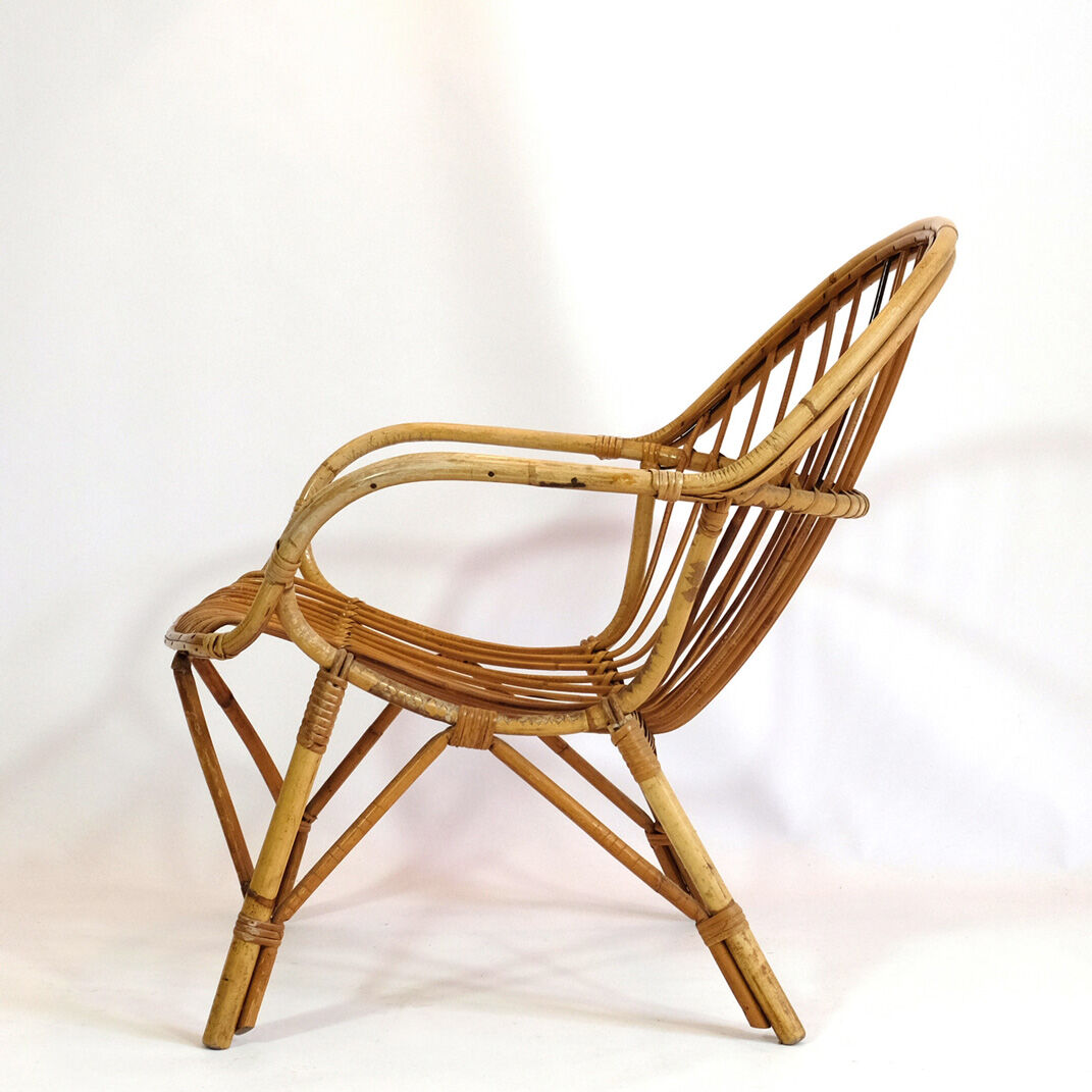 Fauteuil rotin des années 60-70
