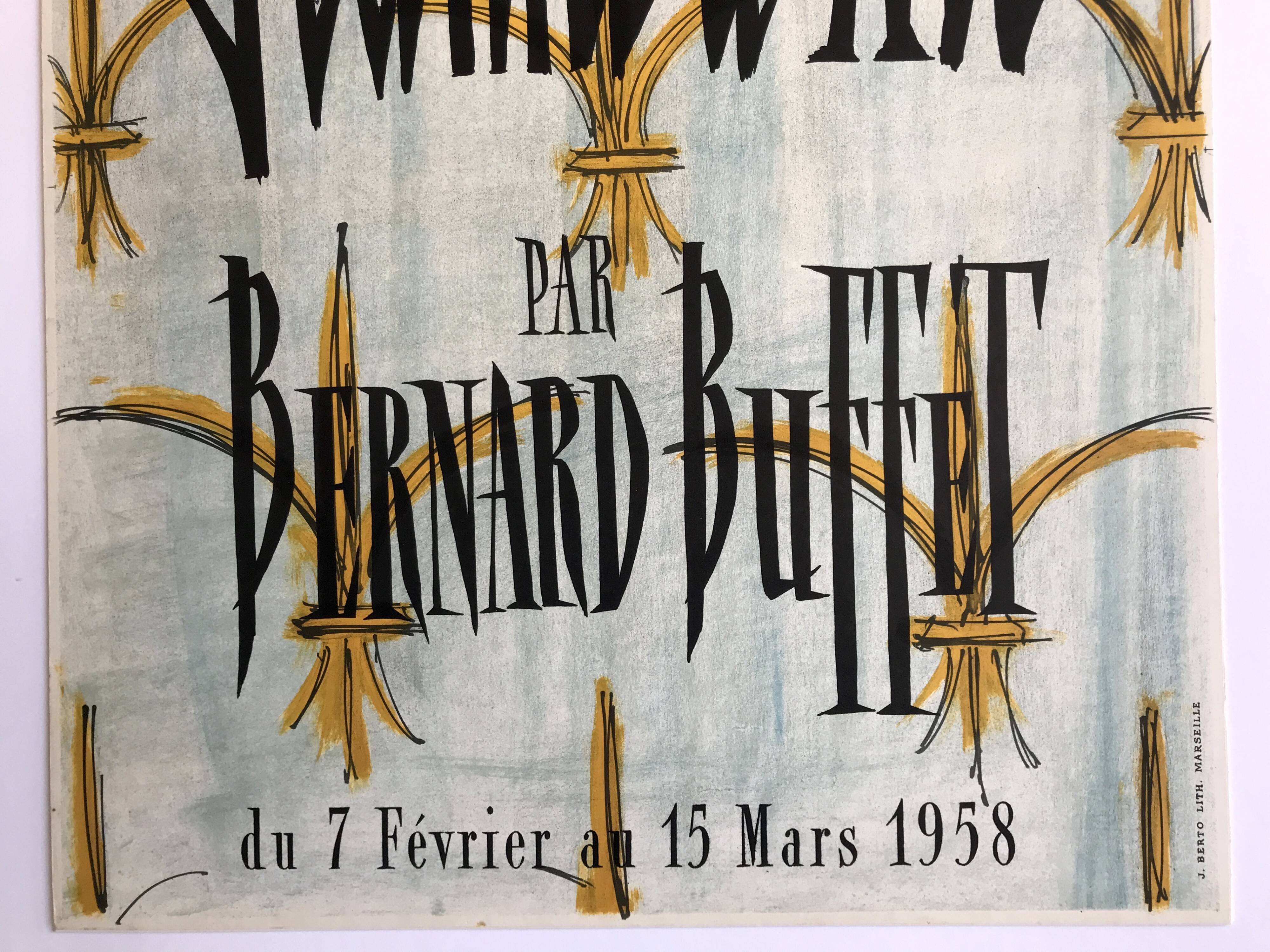 Bernard Buffet, Joan of Arc / David and Garnier Gallery, 1958. original lithograph poster