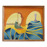 Walter Lewy 1905-1995 Surrealist scene - signed and dated 1974.