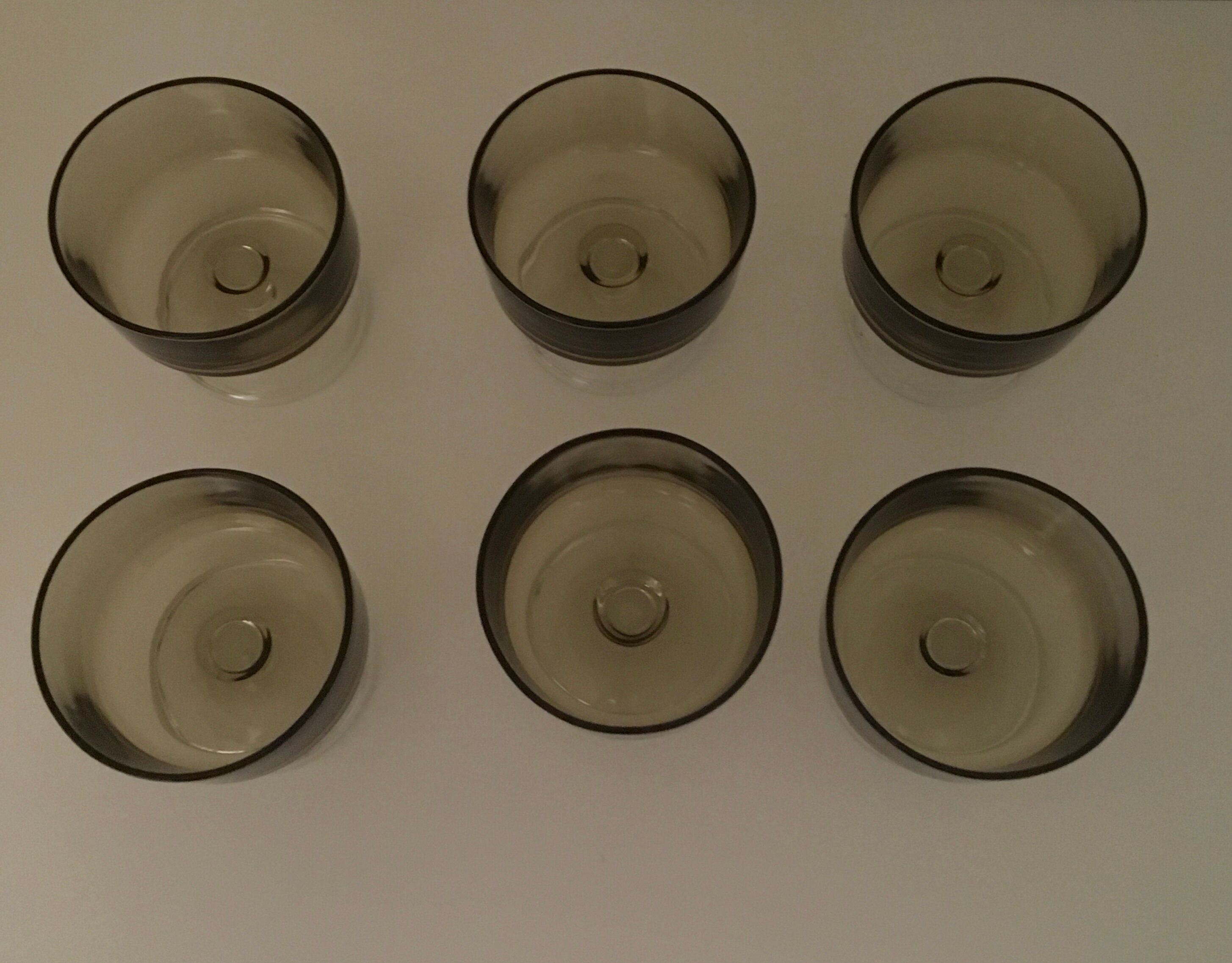 Glasses or cups amber glass 70s