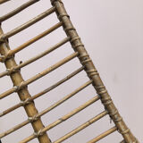 Hanging shell armchair 60's rattan