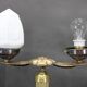 1930s Secession brass and glass dual desk lamp, Czechoslovakia