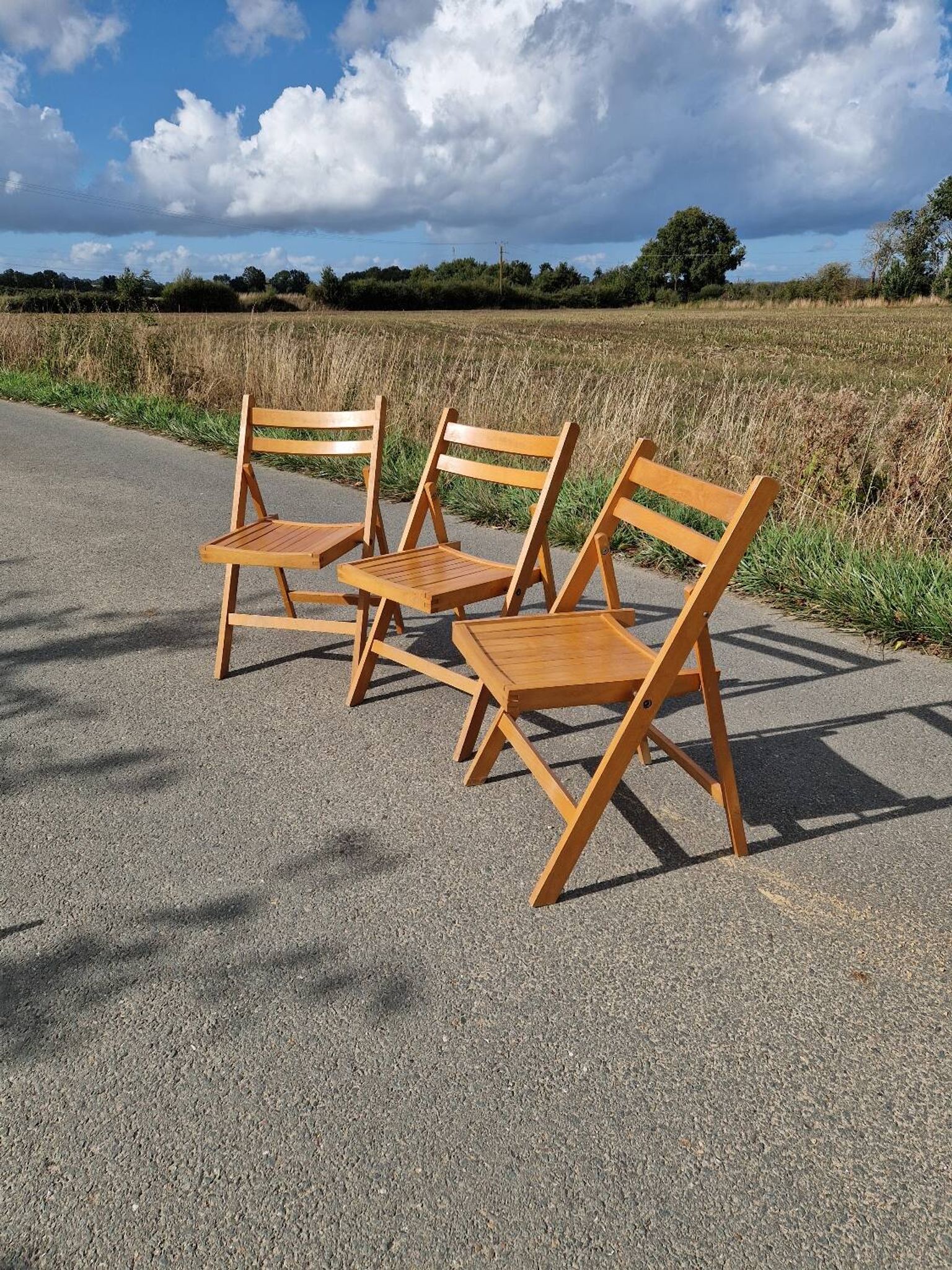 Set of 3 vintage folding chairs