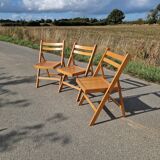 Set of 3 vintage folding chairs