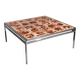 Coffee table in chrome-plated frame and ceramic tiles, Denmark, 1970s