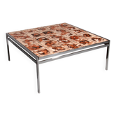 Coffee table in chrome-plated frame and ceramic tiles, Denmark, 1970s