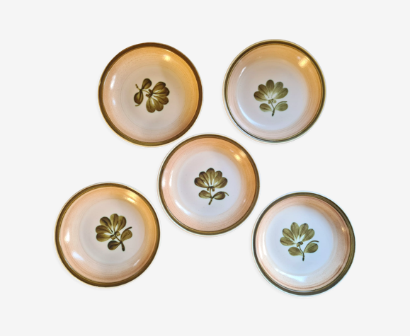 Lot de 5 assiettes calottes gien modèle kandy