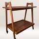 Scandinavian teak rolling dessert trolley