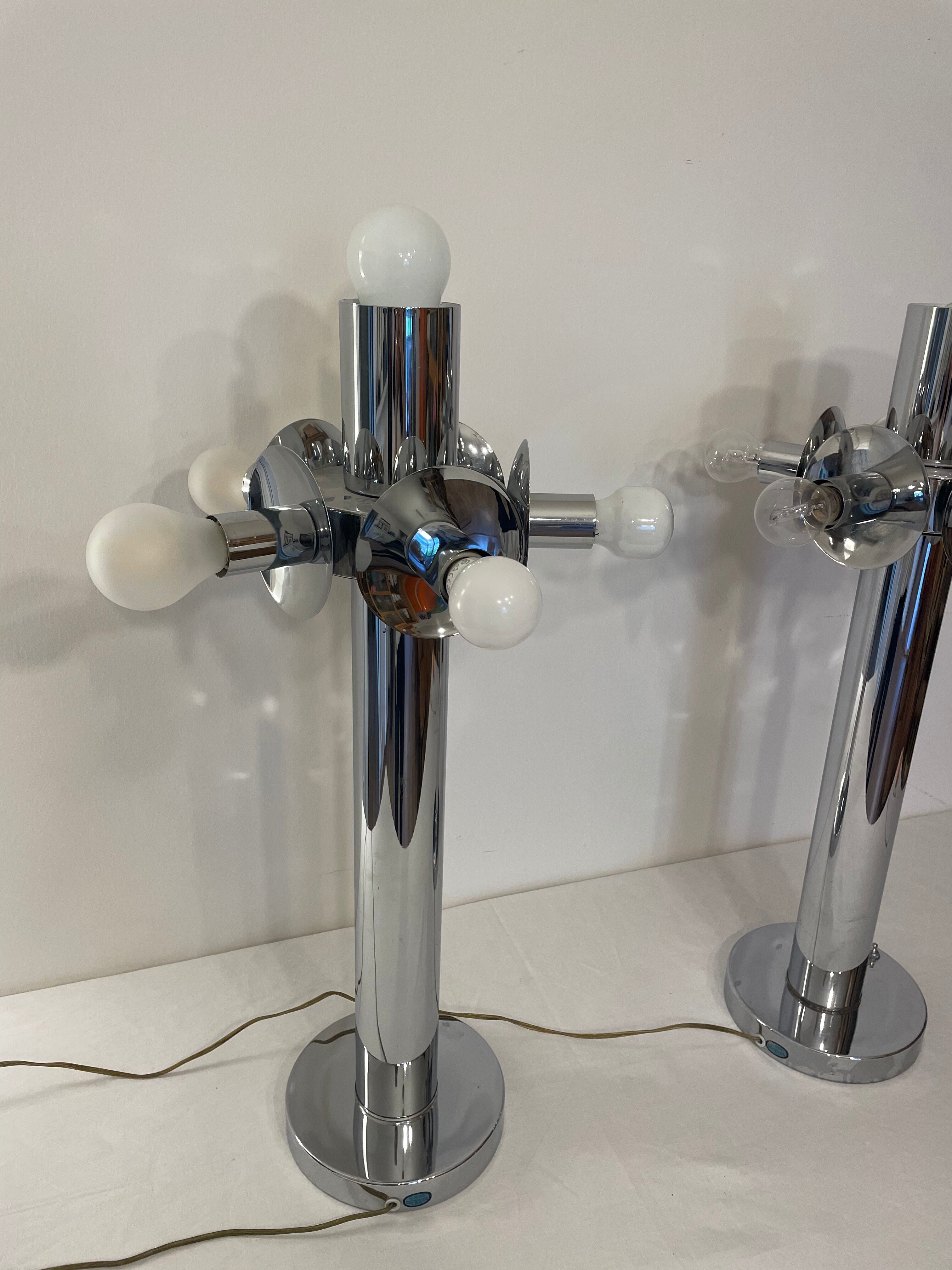 Large pair of Space Age lamps
