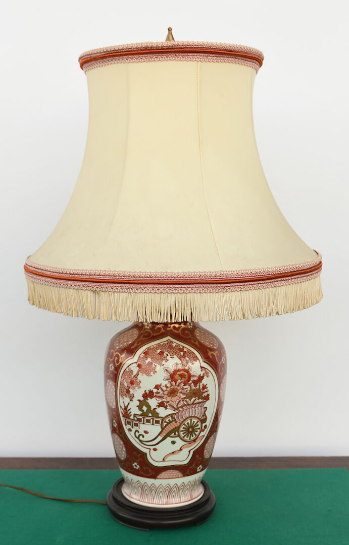 Porcelain vase mounted in lamp