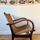 Bauhaus armchair in rope and wood