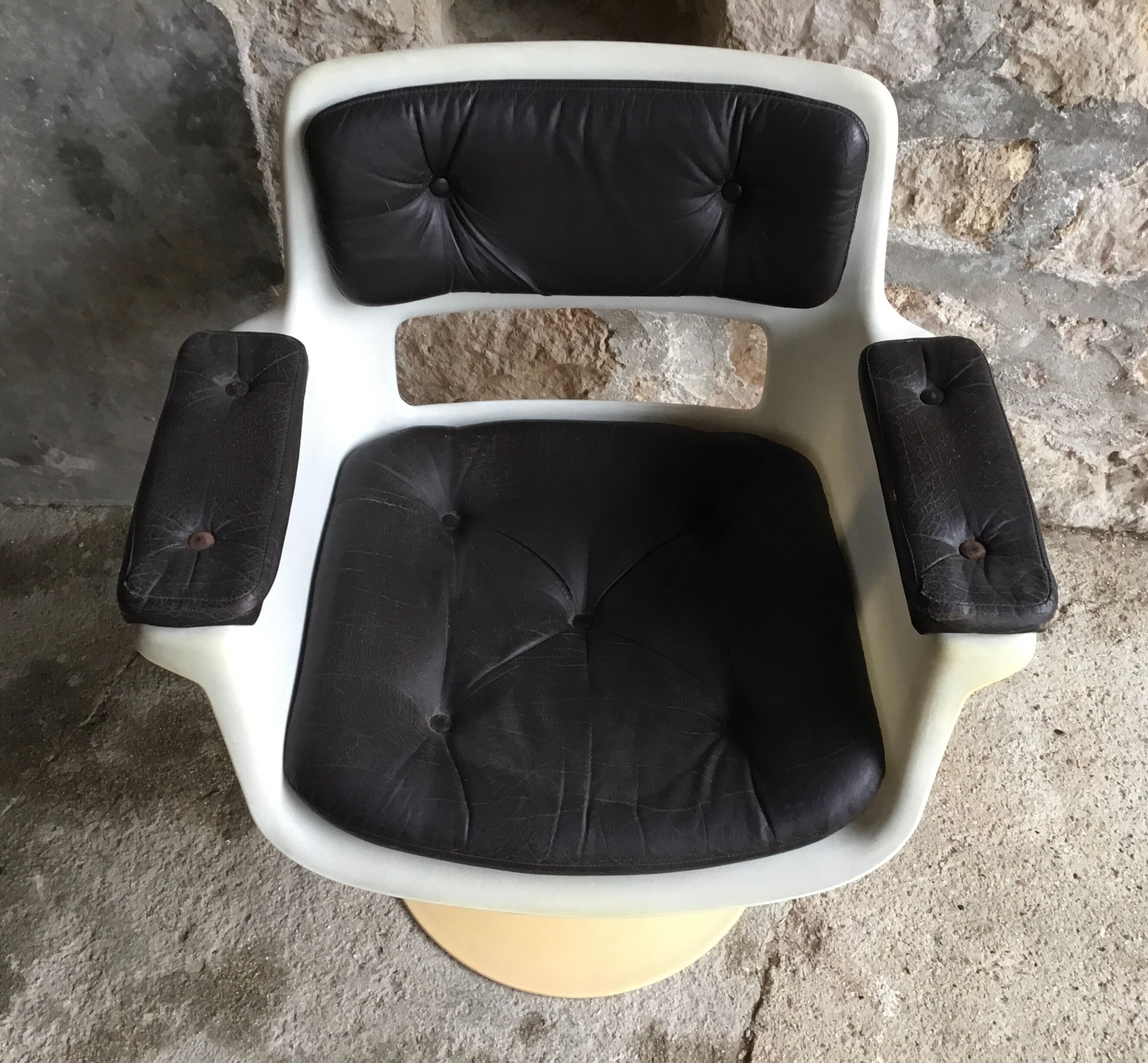 Fauteuil Albert Jacob pieds tulipe pour Grosfillex, 1970