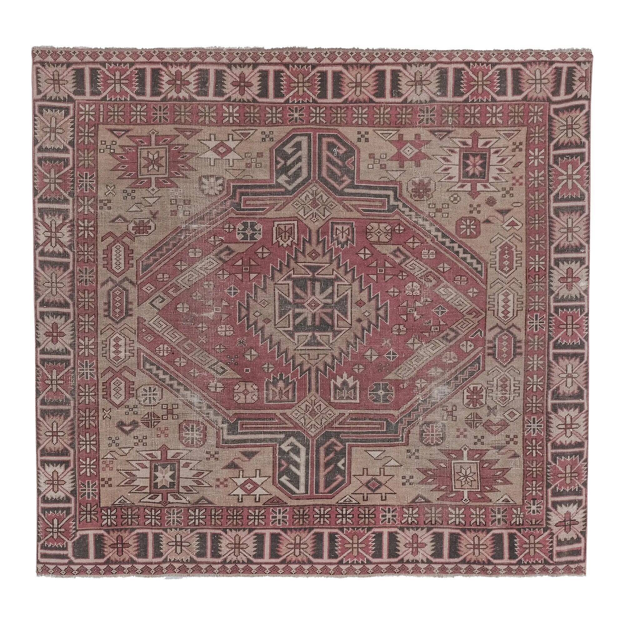 Vintage handmade Turkish rug 165x183 cm