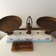 Balance Roberval Krups old copper porcelain base with weight collection