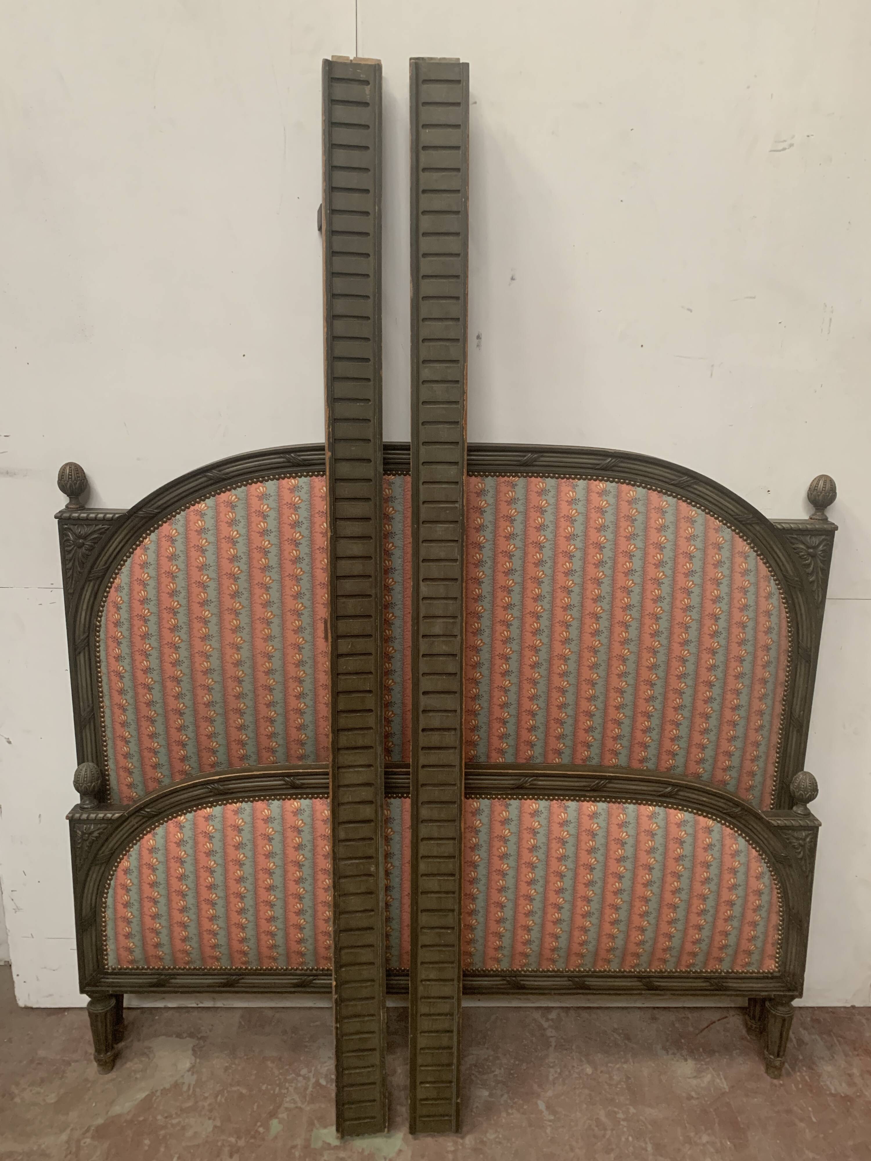 Louis XVI style bed in patinated beech, 20th century