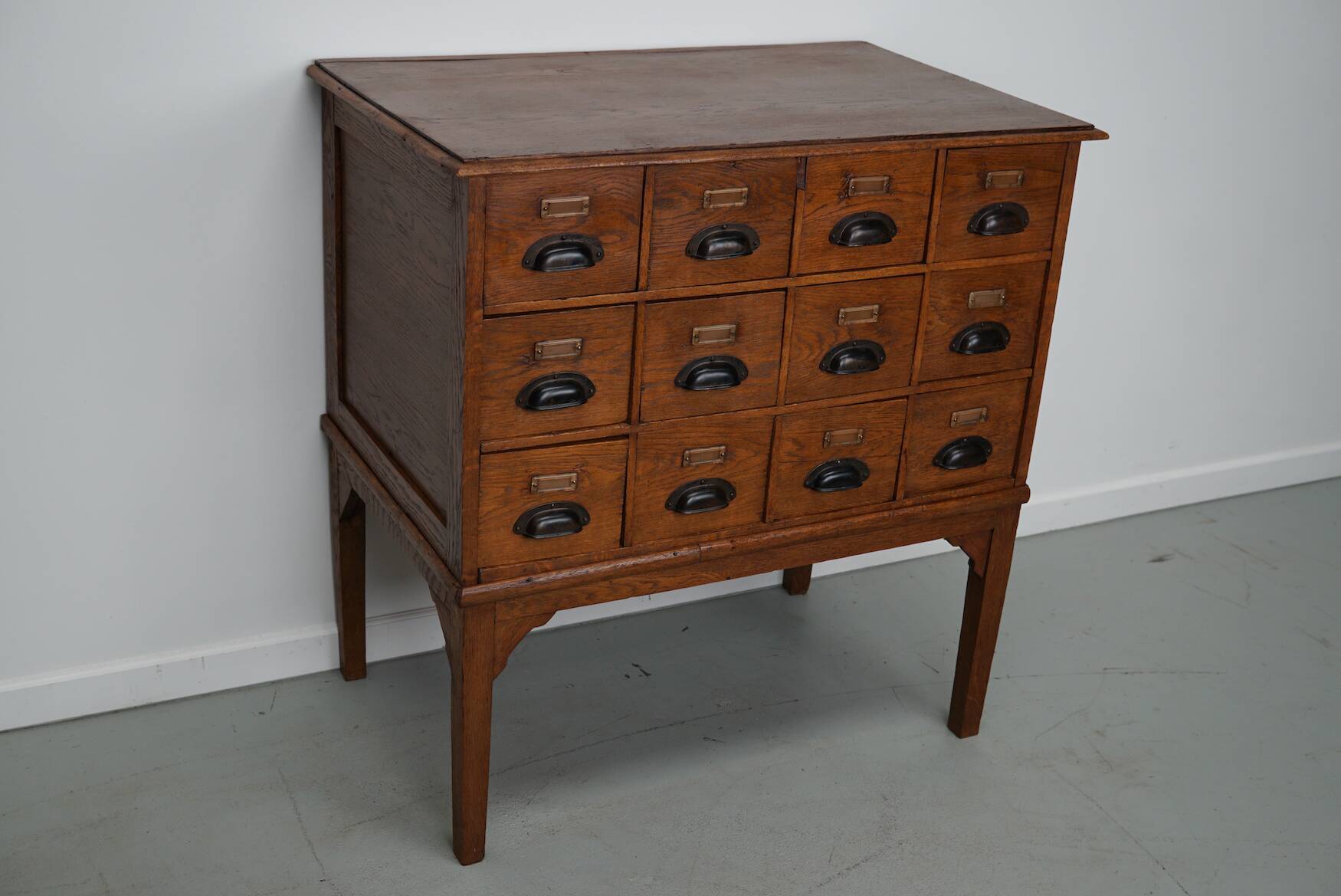Dutch Oak Apothecary / Filing Cabinet, 1930s