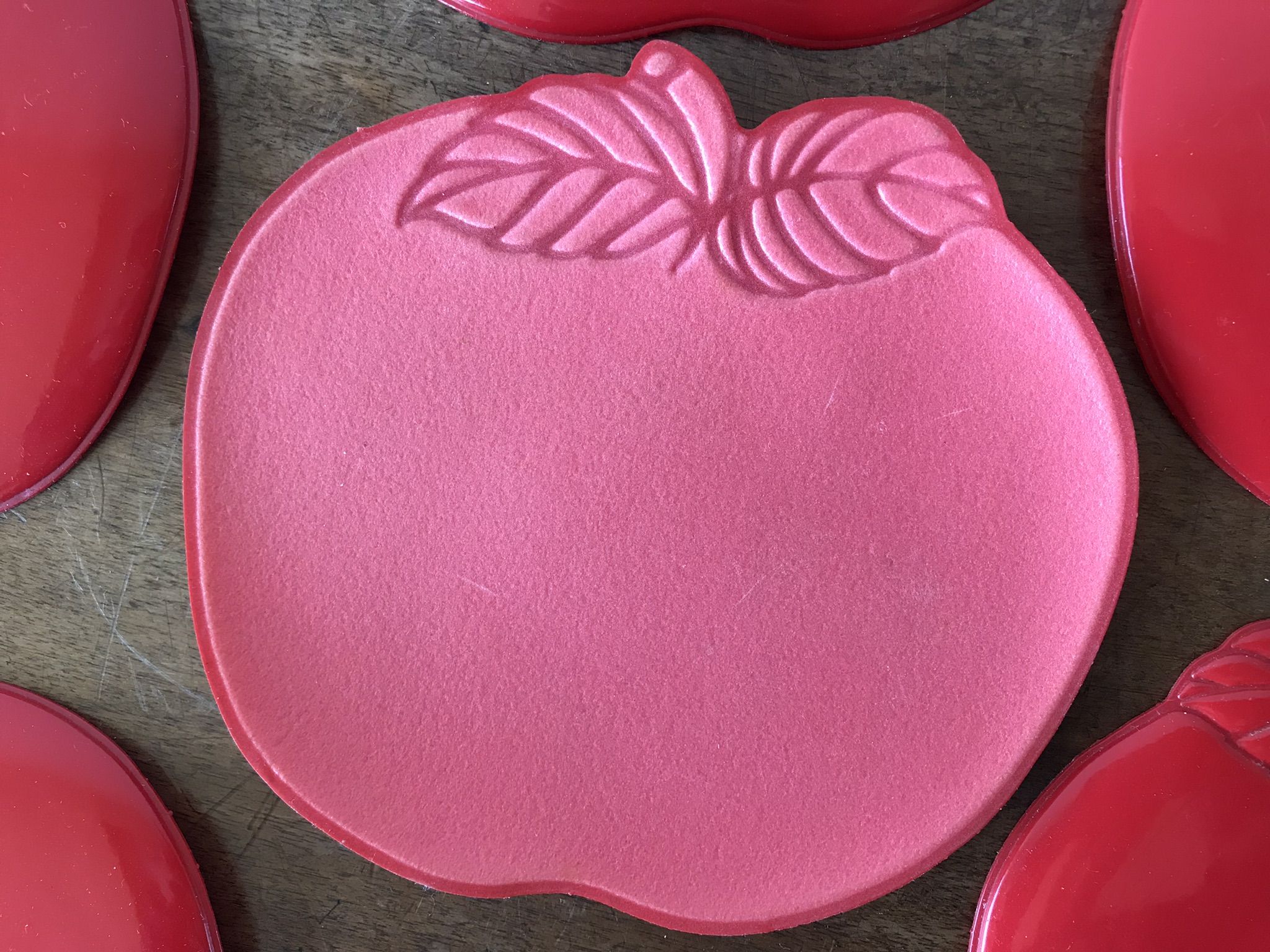 6 dessous de verre rouge vintage