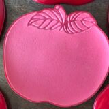 6 vintage red coasters