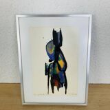 Tableau abstrait art moderne signé daté 1990