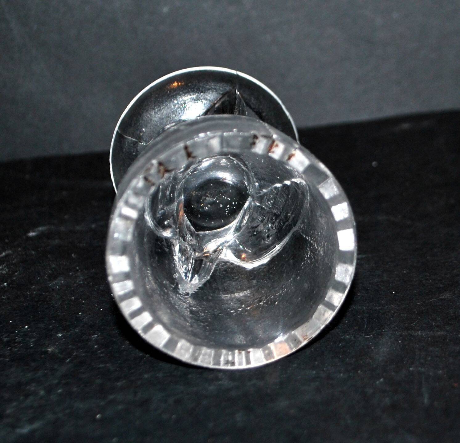 Vintage Portieux Molded Glass Chicken Egg Cup Easter Hen