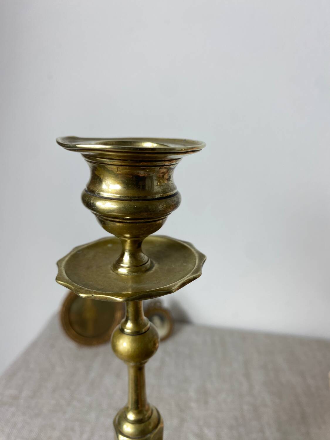 Antique brass candlesticks