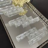 12 porte-couteaux en cristal taillé dans leur boite d'origine longueur