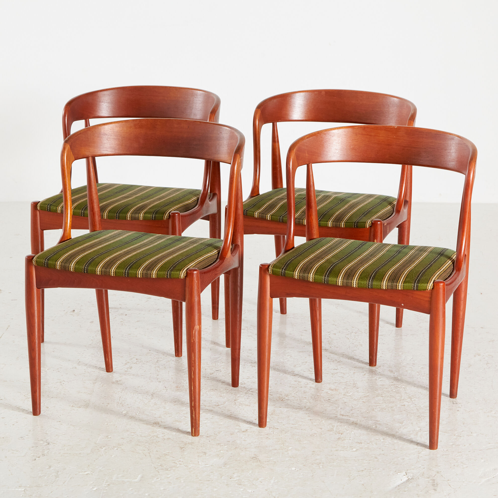 Model 16 teak dining chairs by Johannes Andersen for Uldum, set of 4