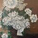 Oil on canvas by Mitzi 20th century still life bouquet of flowers whitewashed frame
