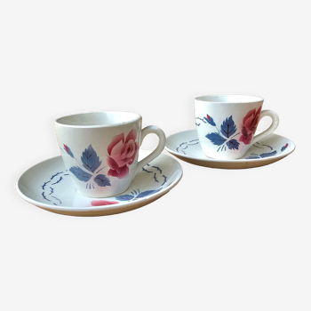 Digoin Roses decor coffee cups