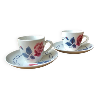 Digoin Roses decor coffee cups