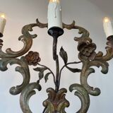 Florentine floor lamp in old painted sheet metal