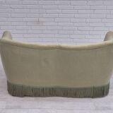 1960s, Danish 2 seater sofa, original condition, green furniture velour.