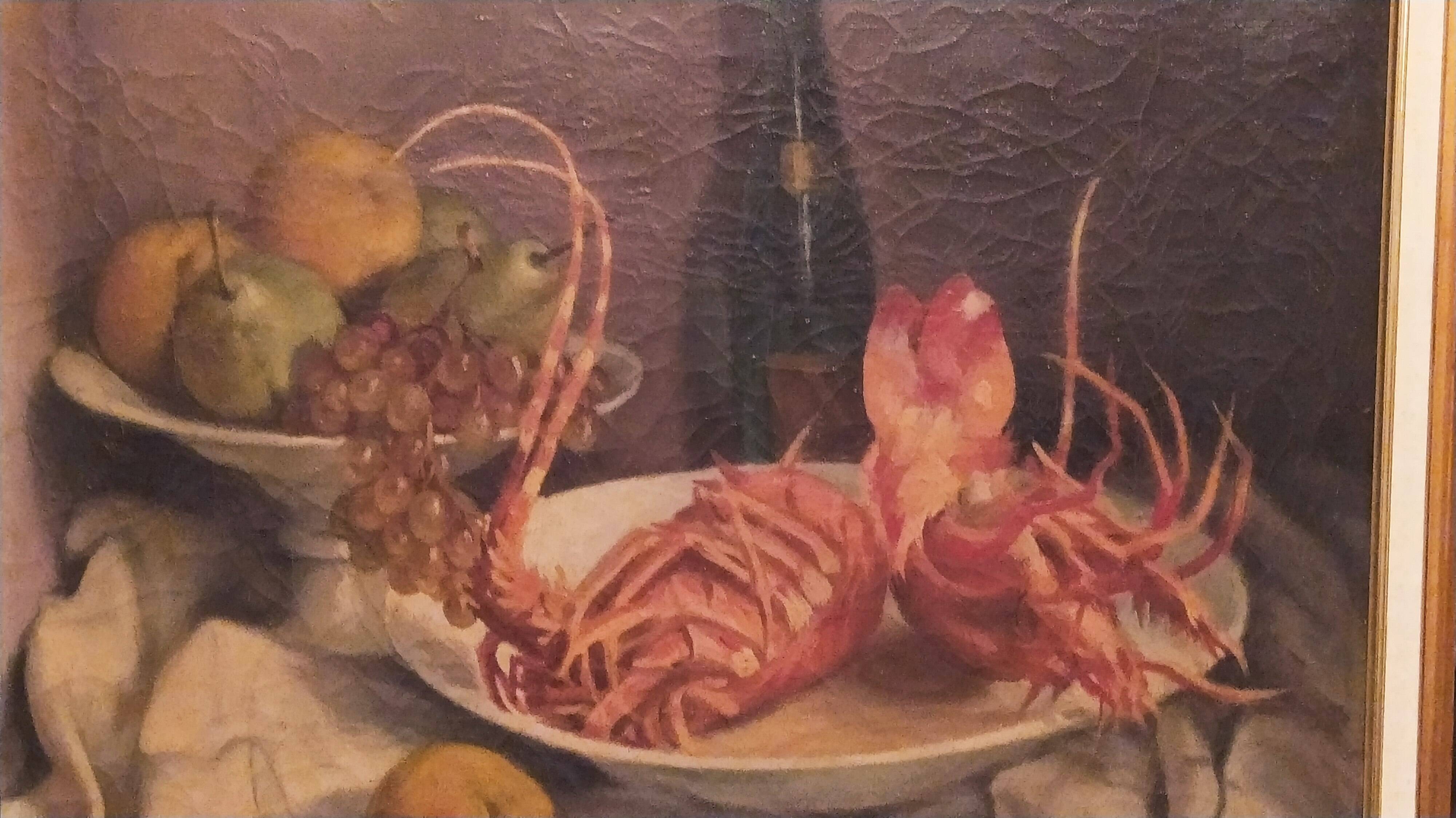 oil painting Antonio Pous Palau (1870–1959) – Still Life with Lobster