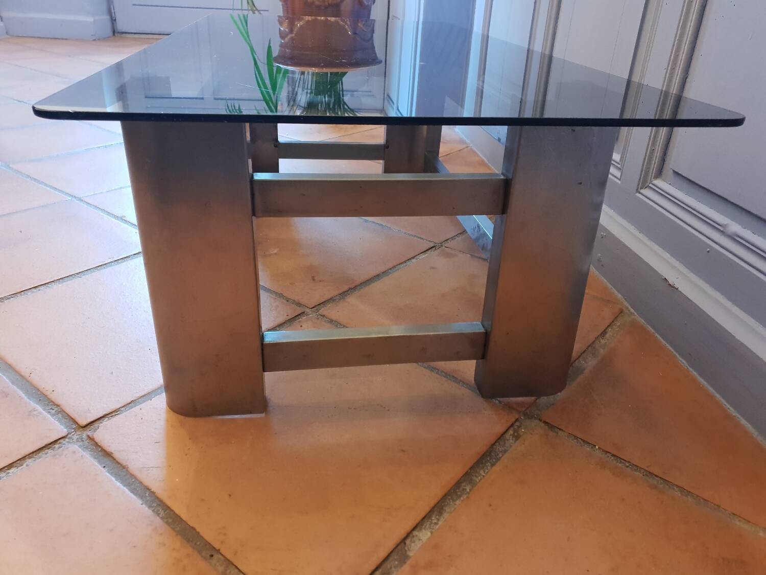 Stainless steel coffee table 1970