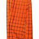 Couverture Berbère orange à carreaux - 163 x 333 cm