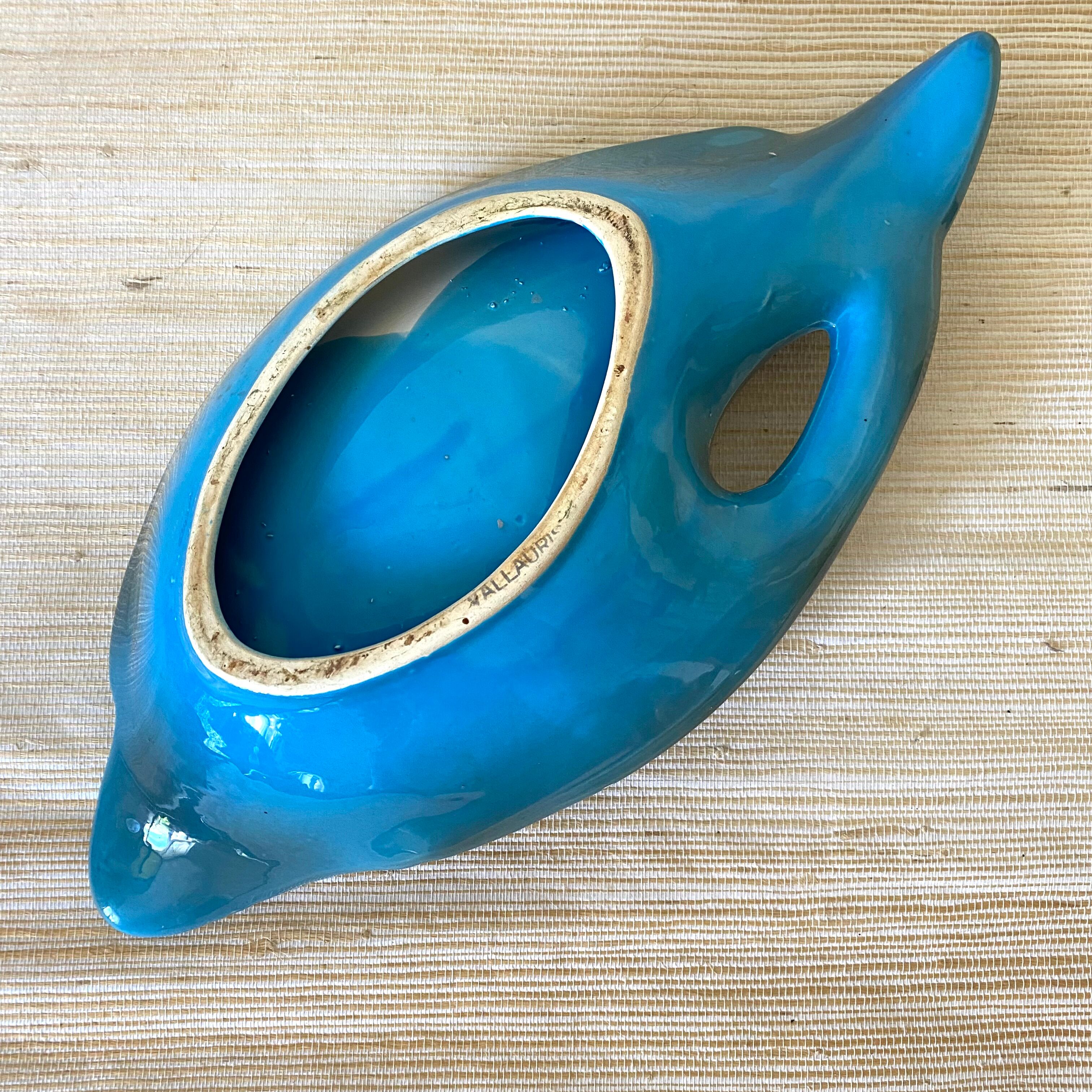 Flowery Vallauris dish, 1960s-70s