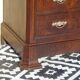 Walnut chest of drawers, black marble top