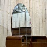 English art deco hairdresser in oak and walnut