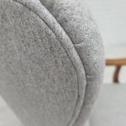 1950s, Danish high-backed armchair, reupholstered, wool, oak wood.