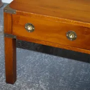 Vintage Military Campaign Coffee Table in Yew Wood and Brass