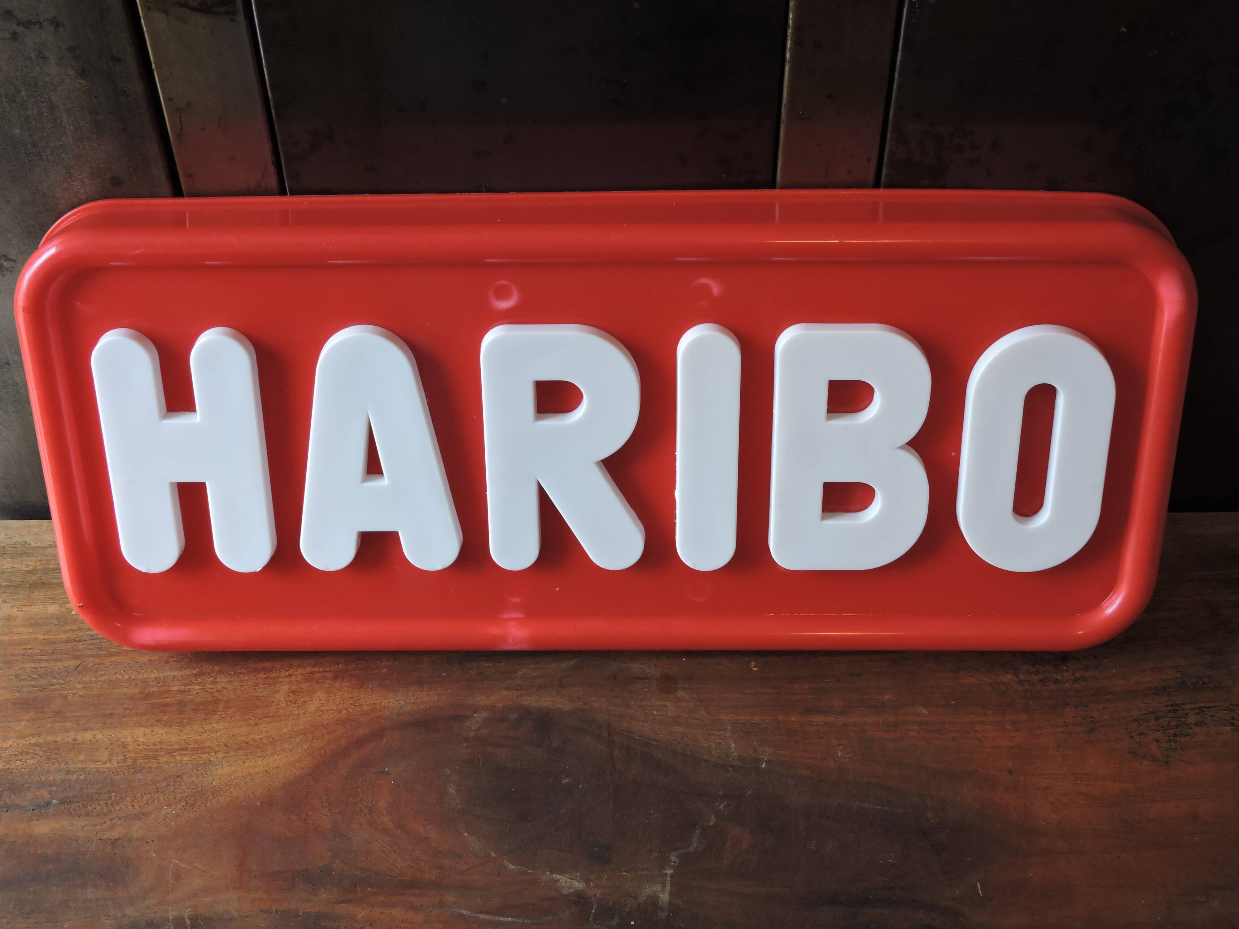 Pastic advertising sign, haribo candy