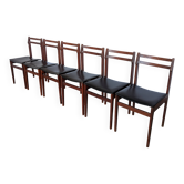 Set of 6 vintage scandinavian wooden dining chair: branko ursic, 1970s yugo