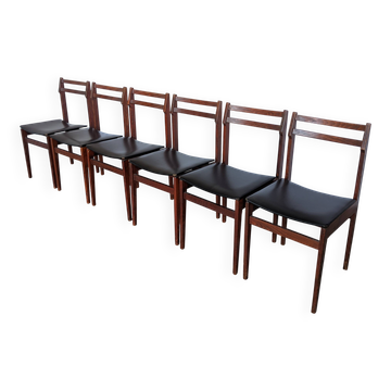 Set of 6 vintage scandinavian wooden dining chair: branko ursic, 1970s yugo