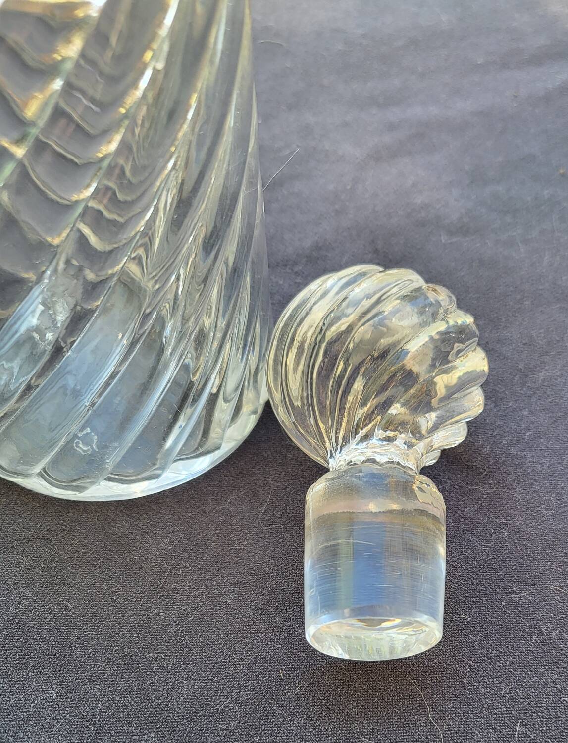 Large bamboo crystal bottle by Baccarat