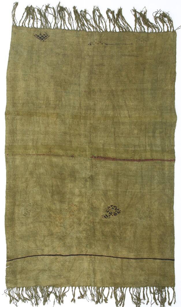 5x7 Shades Of Green Vintage Kilim Rug, 143x220Cm