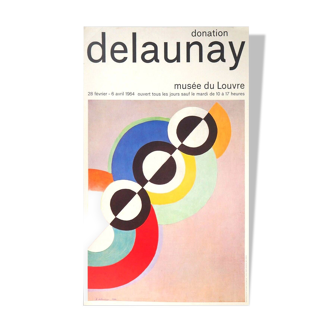 Robert Delaunay, 1964, affiche originale Exposition Musée du Louvre
