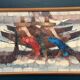 Swedish Oil on Panel"Fishermen" by Marylilla , Vintage and Framed
