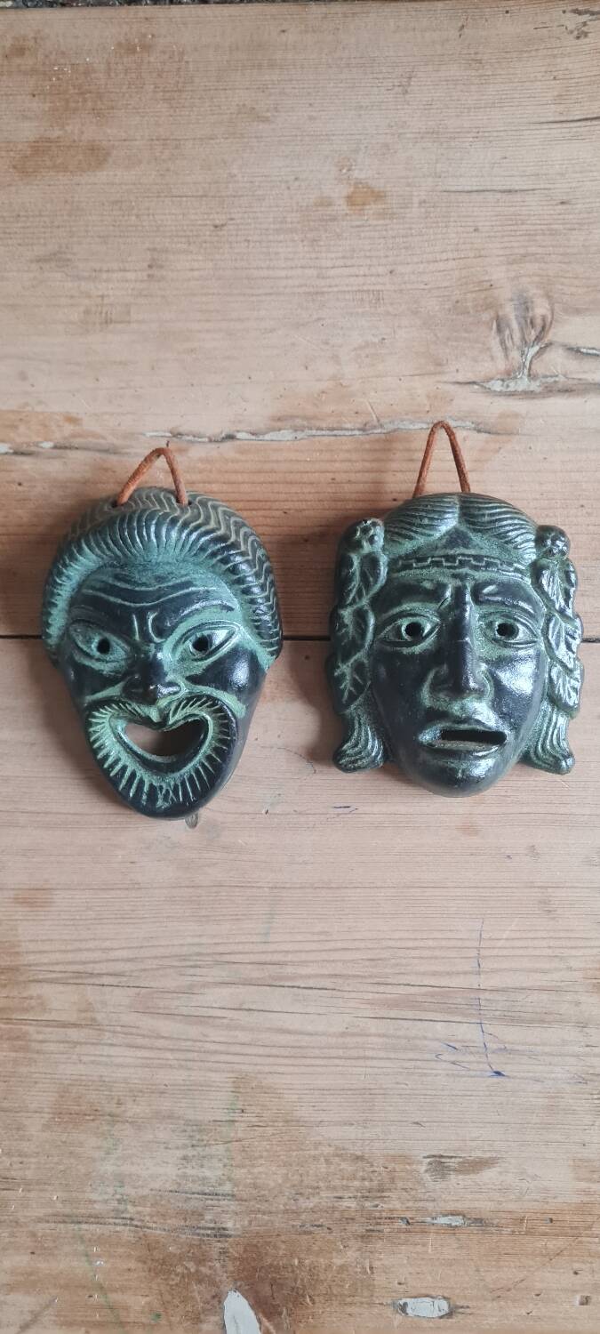 Pair of ancient Greek terracotta masks