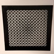 Vasarely silkscreen print - "Deep Kinetics" - 3D Illusion & Black and White