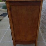 3-drawer solid natural wood chest of drawers with black handles - Completely restored